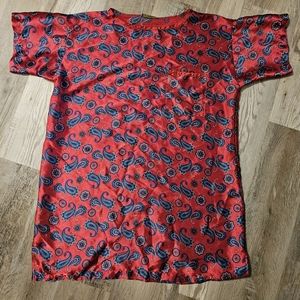 DarkPink/Red Silk Paisley Sleepshirt Small